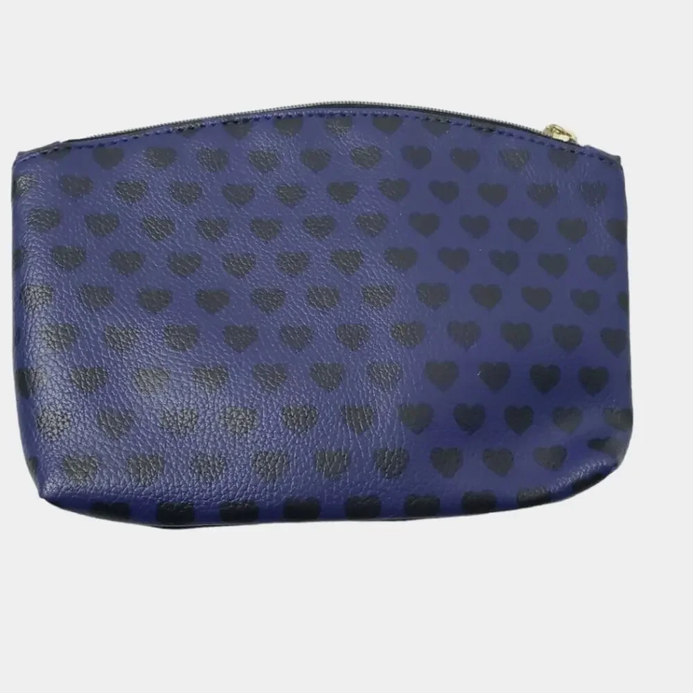 Ipsy | Blue Heart Zipper Top Coin and Beauty Pouch